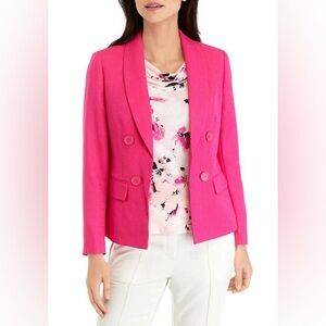 Kasper Faux Double Breasted Vibrant Pink Blazer Size 14 NWT